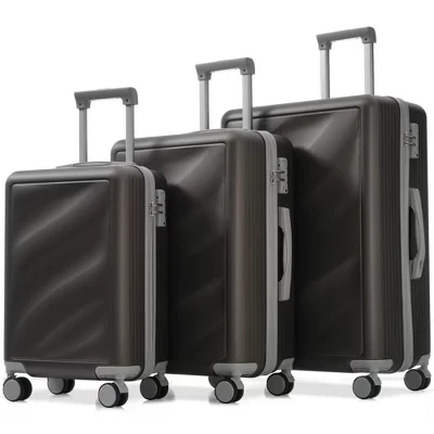 Комплект для багажа Spinner Spinner из 3 предметов, 20”/24”/28” Чемодан с замком TSA, двойными колесами и боковым крючком бронзово-золотистого цвета