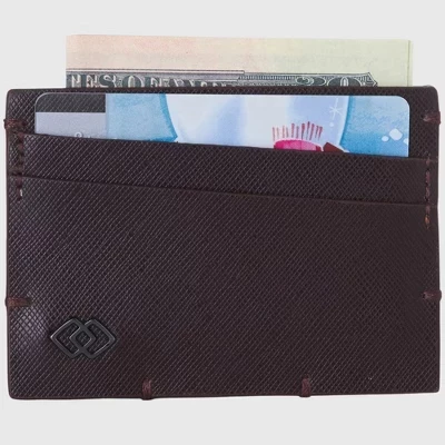 Мужской тонкий кошелек Alpine Swiss Double Diamond RFID, коричневый