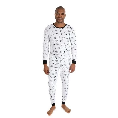 Мужская пижама Leveret Buffalo Check, хлопок, белая