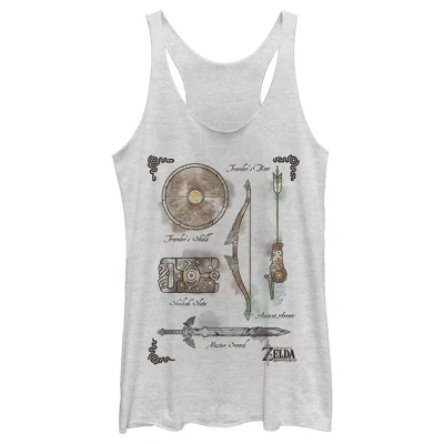Женская спортивная майка Zelda Quest Gear Array Racerback белого цвета