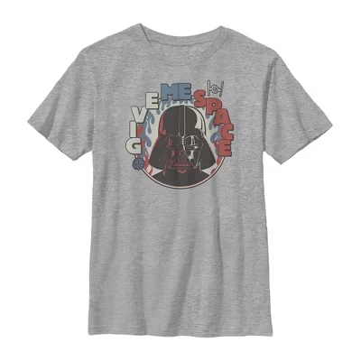 Boy's  Give Me Space Darth Vader Circle T-Shirt athletic heather