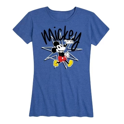 Женская футболка с коротким рукавом Mickey Star Burst и графическим принтом, синяя