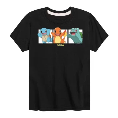 Футболка для мальчиков Pokémon, стартеры Канто, черная