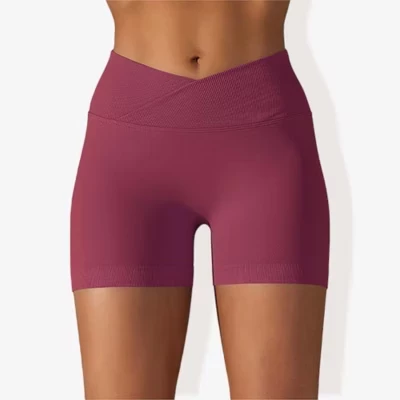 Женские велошорты Anna‑Kaci Active на широкой талии, бордовые