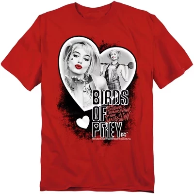 Футболка для взрослых Birds Of Prey Heart Harley красная
