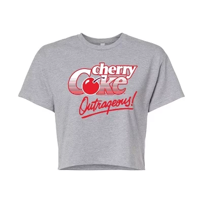 Женская укороченная футболка Cherry Coke Outrageous- Junior's Укороченная футболка с графическим рисунком серого цвета