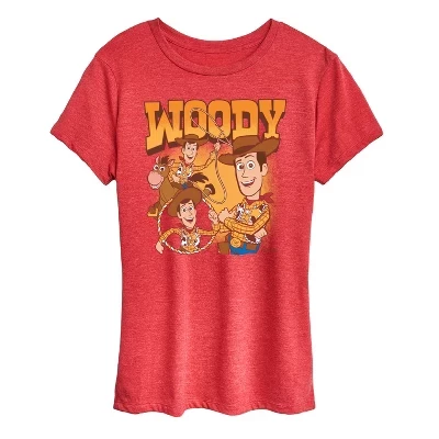 Женская футболка с коротким рукавом и рисунком Woody Bootleg, красная