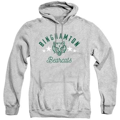 Мужская спортивная толстовка Athletic heather с капюшоном Bearcats, официальная для университета Бингемтона.