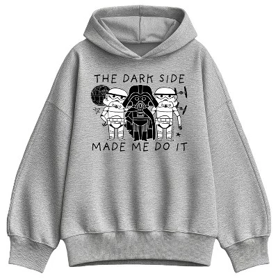 Женская толстовка с капюшоном из флиса Оверсайз The Dark Side Made Me Do It athletic heather