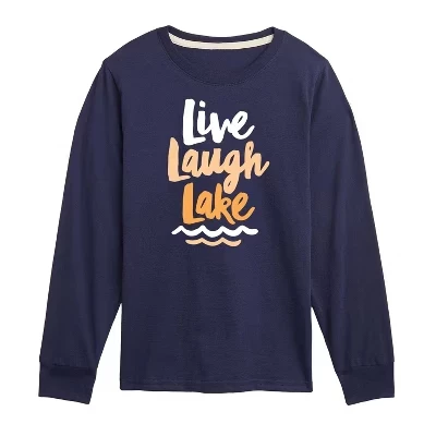 Лонгслив для мальчиков Instant Message Live Laugh Lake, синий