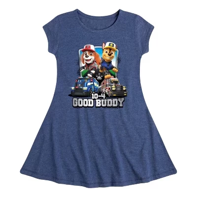 Платье для девочек - Paw Patrol - Ten Four Good Buddy Fit & Flair с коротким рукавом и графическим принтом