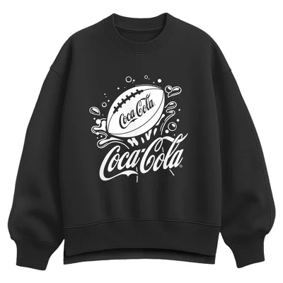 Женская толстовка Football Splash Oversize из флиса черного цвета