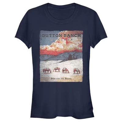 Женская футболка Yellowstone «Ride For The Brand», синяя