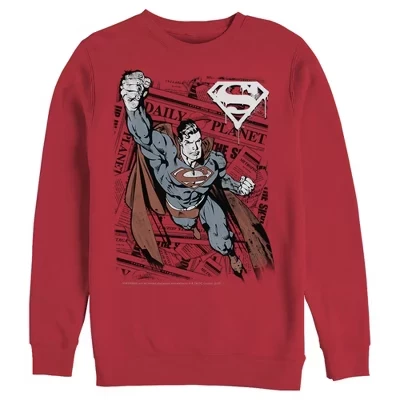 Мужской свитшот DC Comics «Газета Супермена», красный