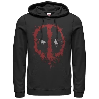 Мужская толстовка с капюшоном и надписью Deadpool Splatter Icon, черная