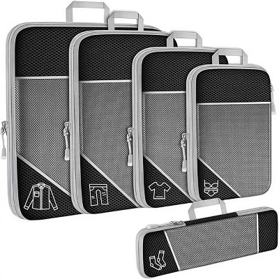 Набор сумок-органайзеров для сверхлегких чемоданов - 5 расширяемых упаковочных кубиков для предметов первой необходимости для путешествий, ручной клади и чемодана