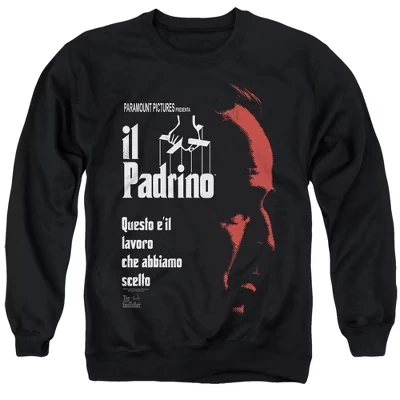 Толстовка с круглым вырезом для взрослых Godfather Italian Profile черная
