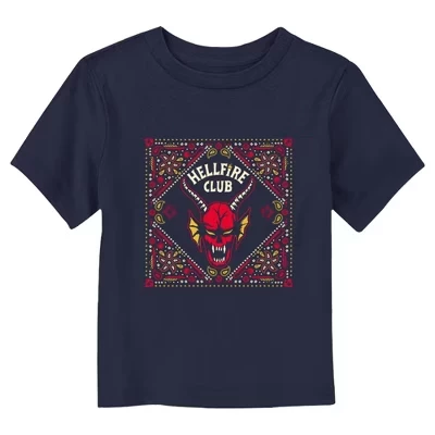 Классическая футболка с логотипом клуба Hellfire Club с Пейсли для малышей синего цвета