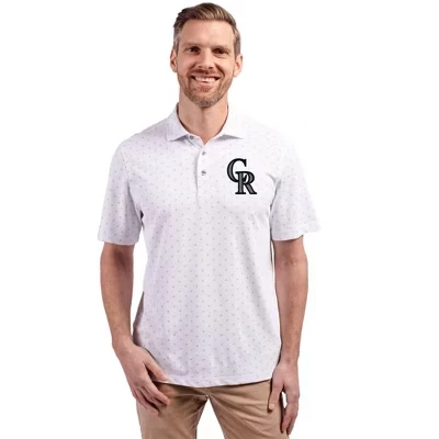 Скалистые горы Колорадо Virtue Eco Pique Tile с принтом из переработанной плитки для мужчин Big & Tall Polo белого цвета