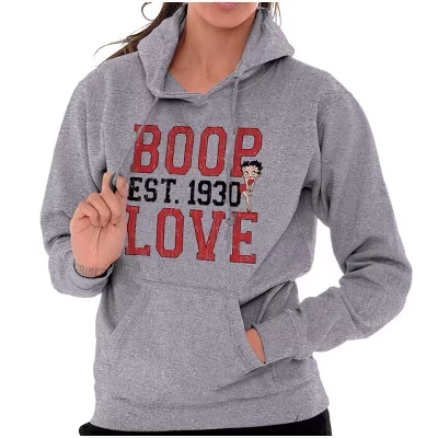 Женское худи Brisco Brands Betty Boop Love, серое