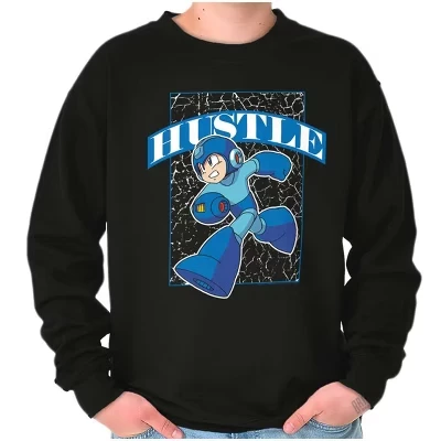 Толстовка для видеоигр Mega Man Urban Hustle для мужчин или женщин с лицензией черного цвета