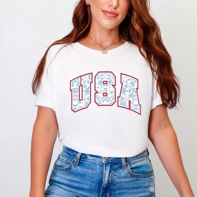 Футболка для одежды USA Blue Willow, окрашенная в синий цвет flo blue