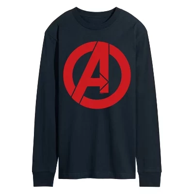 Men's -  - Avengers A Logo Long Sleeve Graphic T-Shirt blue