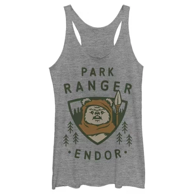Женская спортивная майка со значком Park Ranger Endor Ewok, серая