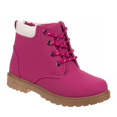 Josmo Unisex Toddlers Combat Boots - ботильоны на шнуровке для мальчиков и девочек, классический боевой стиль, повседневные ботинки цвета фуксии