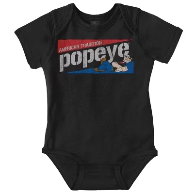 Винтажный детский комбинезон Popeye American Tradition для мальчиков или девочек по лицензии черного цвета