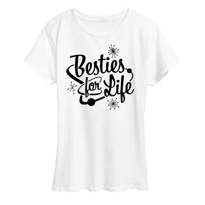 Женская футболка Besties For Life с коротким рукавом и рисунком, белая