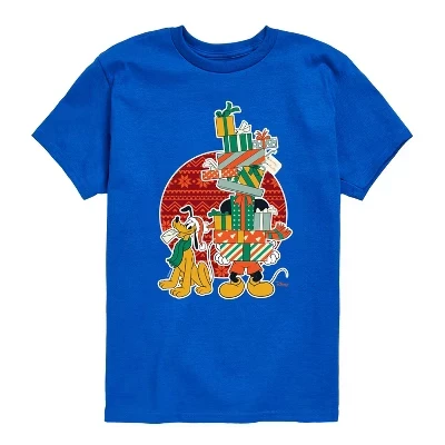 Mickey And Presents Short Sleeve Graphic T-Shirt blue (2)