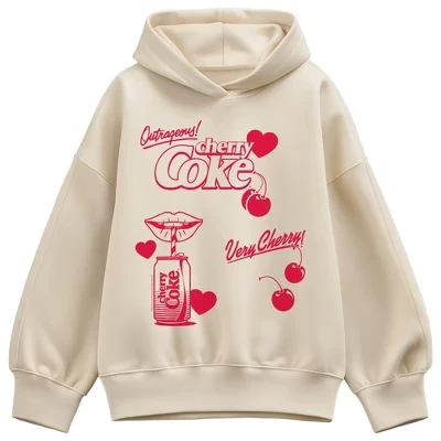 Женское худи Coca Cola Cherry Coke, кремовое