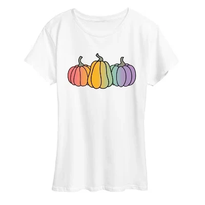 Женская футболка Instant Message Rainbow Pumpkins, белая