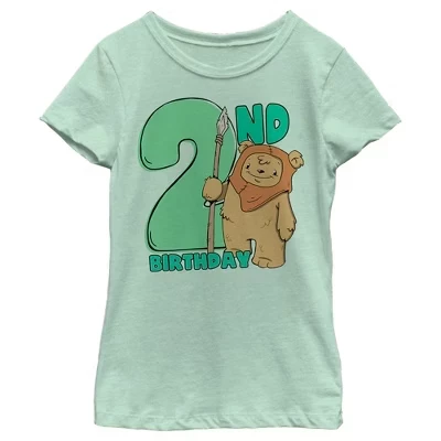 Детская футболка Star Wars «2nd Birthday» Ewok, мятная