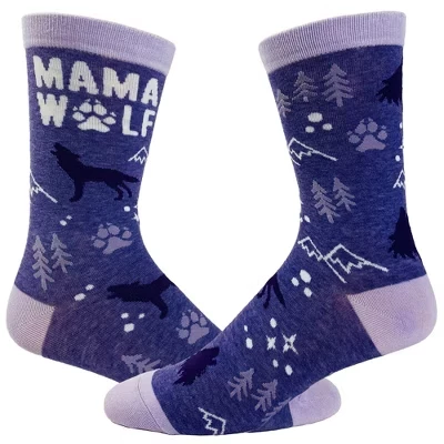 Женские носки Crazy Dog Mama Wolf