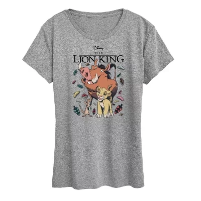 Женская футболка The Lion King Simba, Timon и Pumbaa, серая