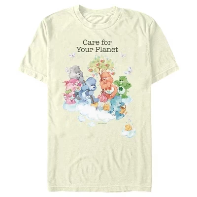 Мужская футболка Care for Your Planet бежевого цвета
