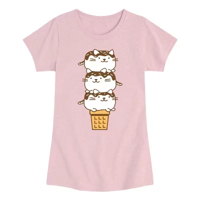 Приталенная футболка с коротким рукавом и рисунком в виде конуса мороженого Kawaii heather pink