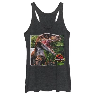 Женская майка Jurassic Park Velociraptor, черная
