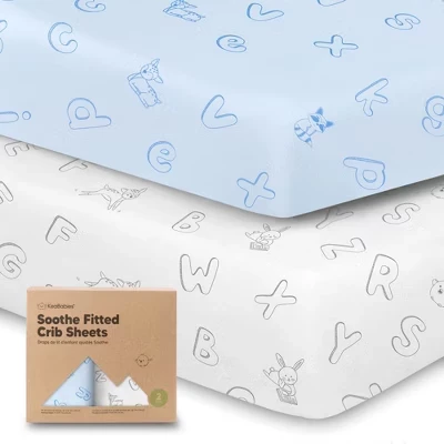 простыни для детской кроватки 2pk Soothe, нейтральные, органические, подходят для стандартного детского матраса abc land sky размером 52x28 см