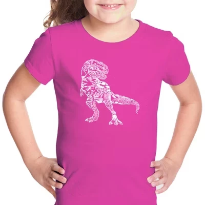 Футболка с надписью Girl's Word Art - Dino Pics pink
