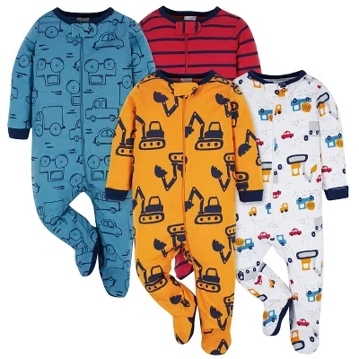 Комбинезон для мальчиков Onesies Brand Sleep N Play 4 шт., принт стройка