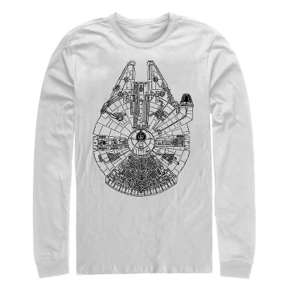 Мужской лонгслив STAR WARS Millennium Falcon, белый