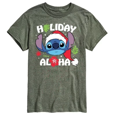 Мужская футболка Lilo & Stitch Holiday Aloha, зеленая