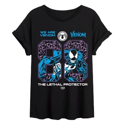 Women's -  - 88 Jersey Oversized Graphic T-Shirt black