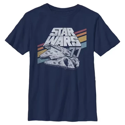 Футболка для мальчиков STAR WARS Retro 77, темно-синяя