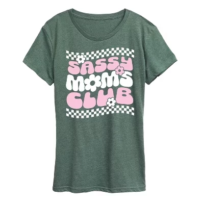 Женская футболка Instant Message Sassy Moms Club, зелёная