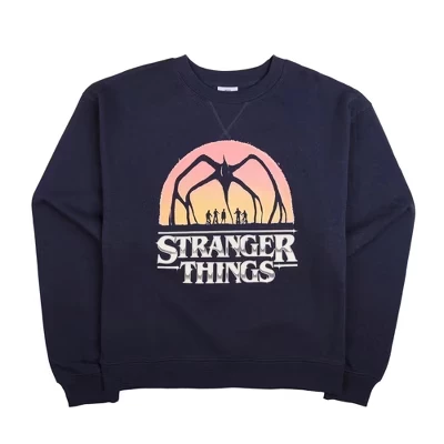5 One Last Strange Adventure Women's Navy Blue Crew Neck Long Sleeve Sweatshirt stranger things strange adventure