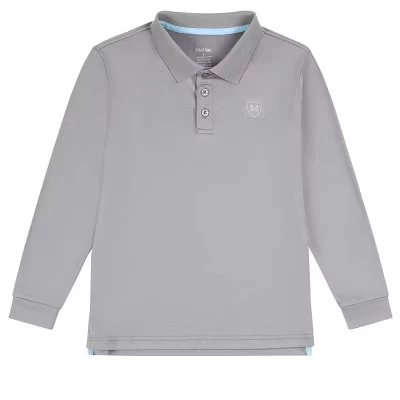 Мальчиковое поло MeMoi Silky Soft Dri-Effect, серо-голубое